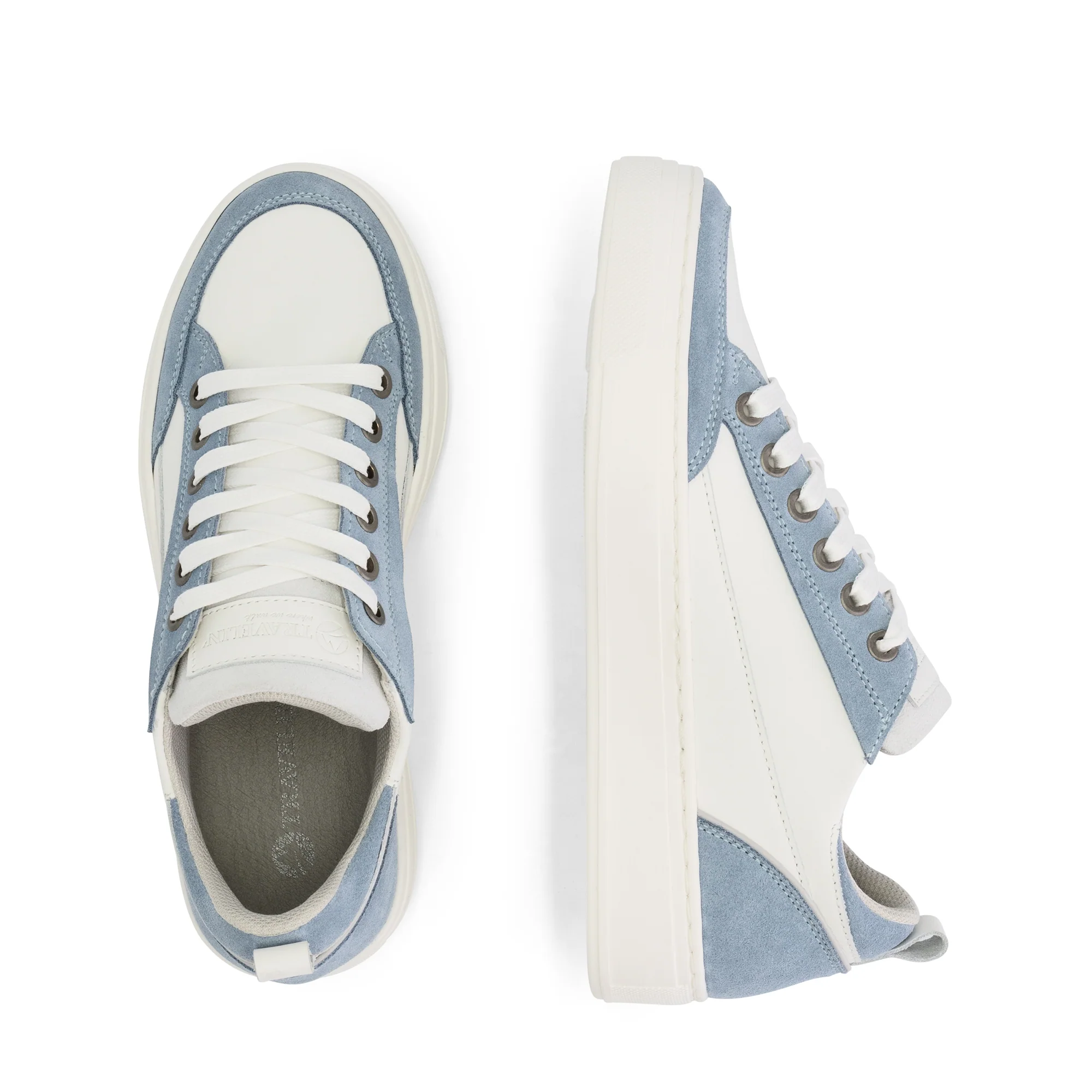 Caris Women - Sneakers - Leather - White/Light blue - Image 4