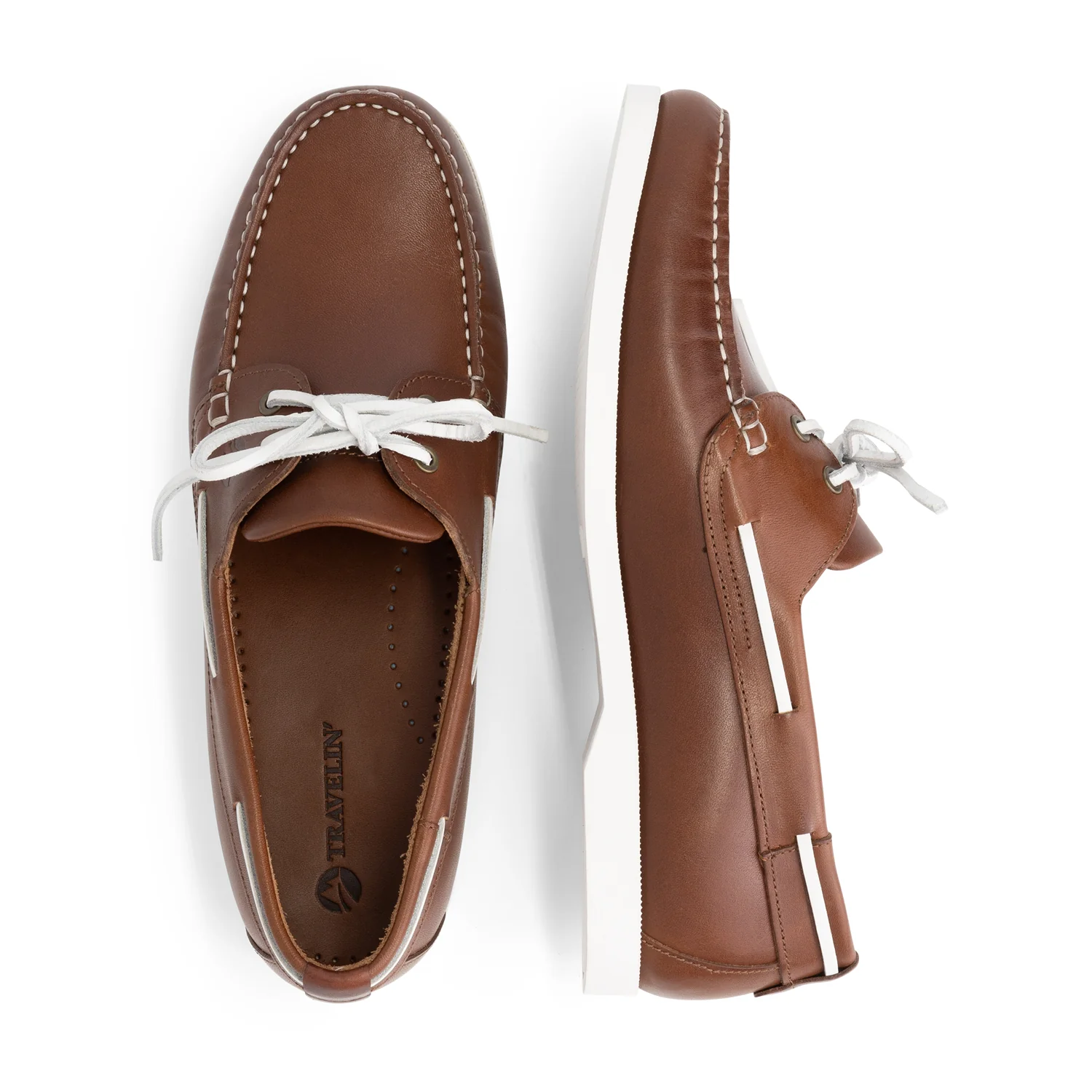 Eidfjord Men - Boat shoes - Leather - Brown - Image 4