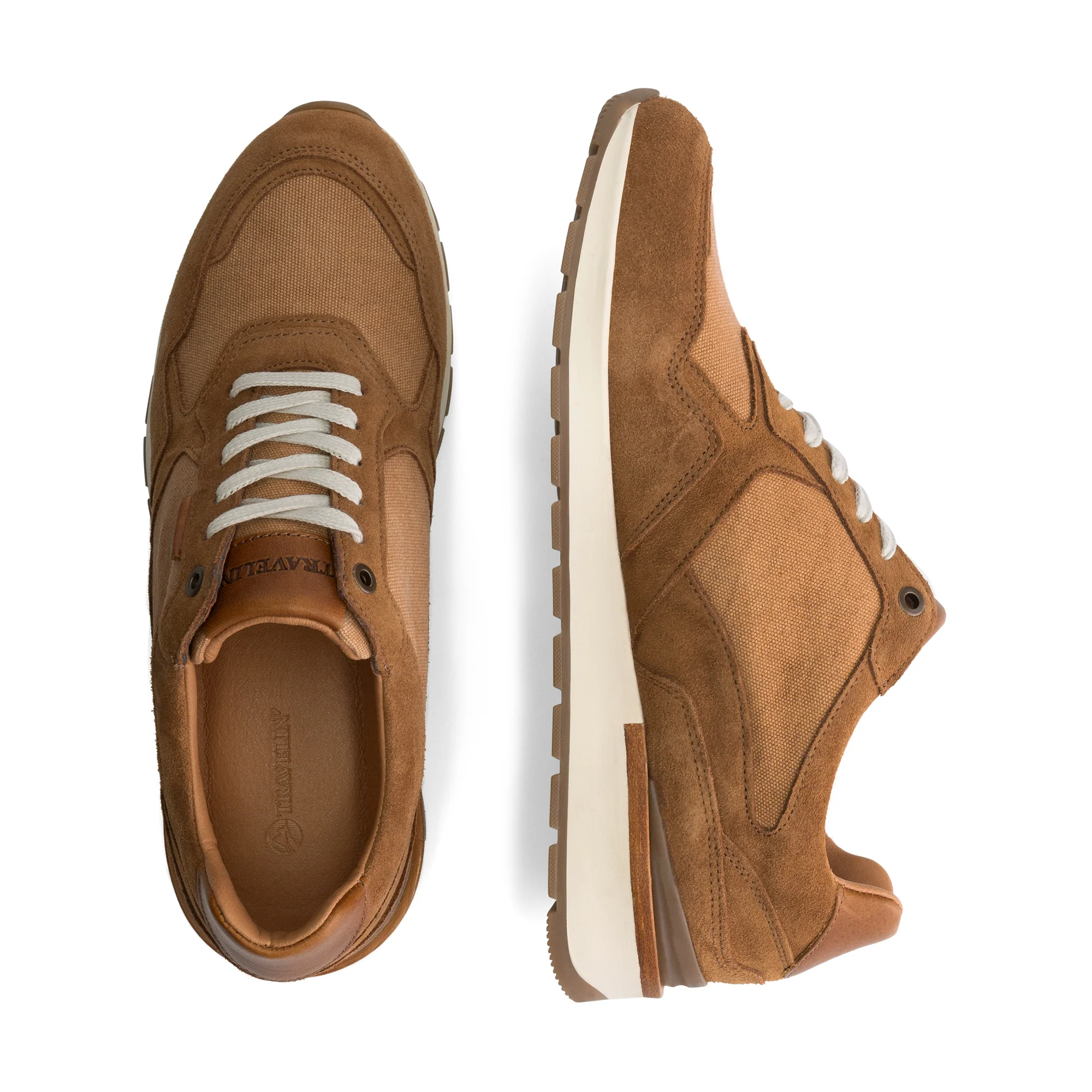 Newberry Men - Sneakers - Canvas and suede - Cognac - Image 4