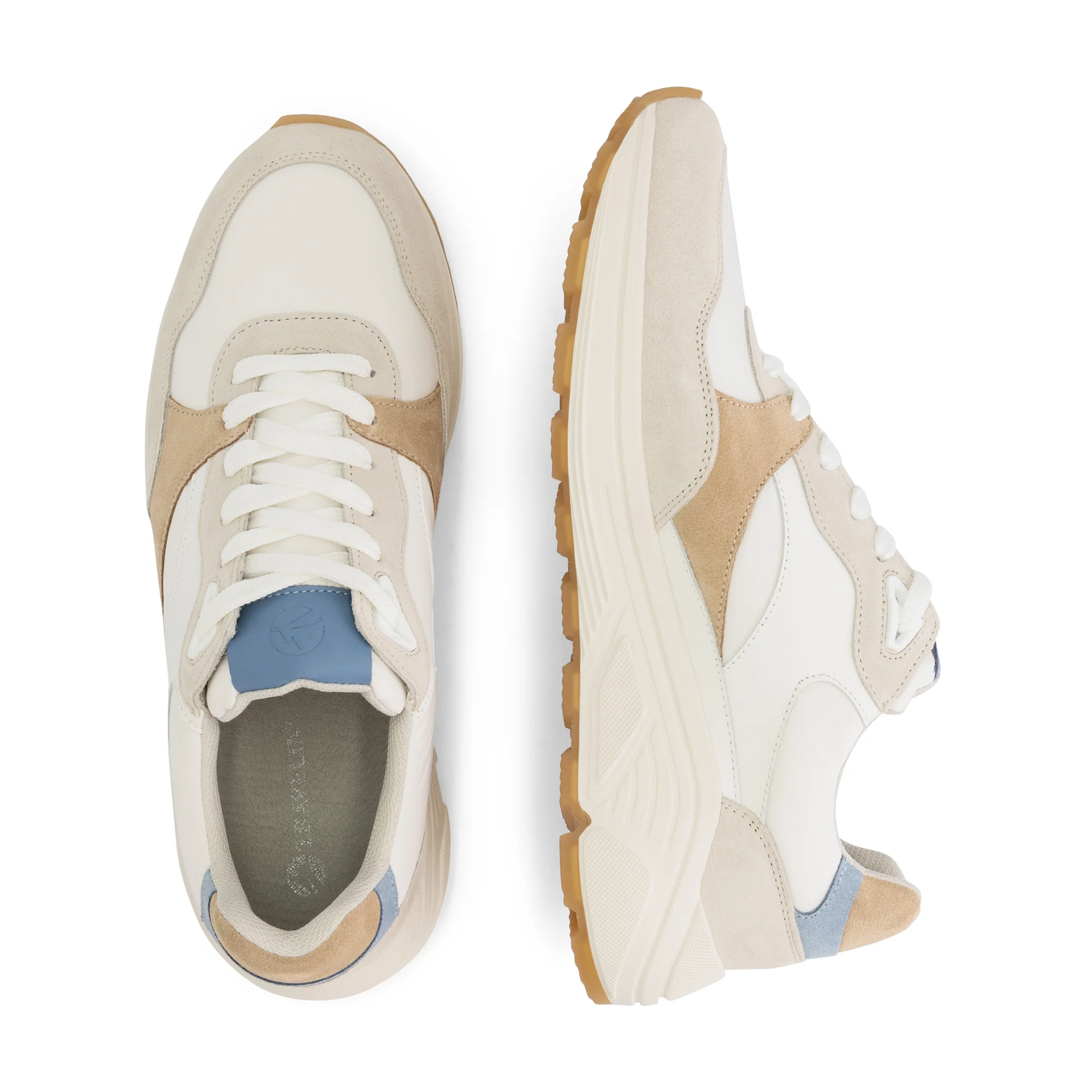 Romsey Men - Sneakers - Leather - Sand/Blue - Image 4